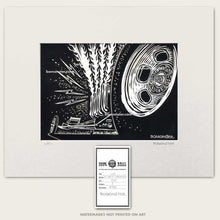 Load image into Gallery viewer, Dragster Scratchboard Art – Blown HEMI Drag Racing Artwork - Lit! 7