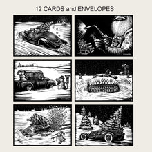 Load image into Gallery viewer, BOMONSTER Christmas Cards – 12-Pack Hot Rod &amp; Custom Car Holiday Greeting Cards