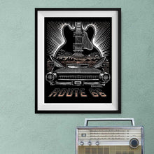 Load image into Gallery viewer, Signed 11x17" Route 66 Litho Art Print "Guitar Blues"