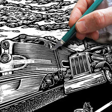Load image into Gallery viewer, Signed 16x20" Truck &amp; Trains Litho Art Poster "Desert Speed"
