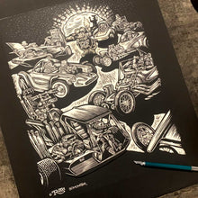 Load image into Gallery viewer, Signed 11x17&quot; Rat Fink Garage Litho Print &quot;FINK DILEMMA&quot;
