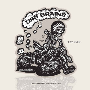 Dirt Bike Skeleton Dirt Brains Sticker