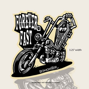 Chopper Motorcycle Sticker "Forever Fast"
