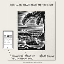 Load image into Gallery viewer, Original Vintage Trailer Art "Beach Waves #3"