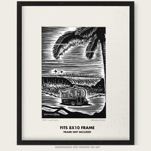 Load image into Gallery viewer, Original Vintage Trailer Art "Beach Waves #3"