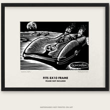Load image into Gallery viewer, Original Mooneyes Land Speed Racing Art &quot;Moonliner #3&quot;