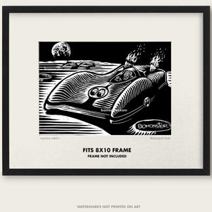Original Mooneyes Land Speed Racing Art "Moonliner #3"