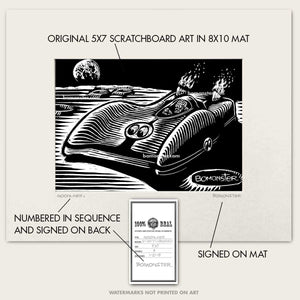 Original Mooneyes Land Speed Racing Art "Moonliner #3"