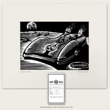 Load image into Gallery viewer, mooneyes bonneville racer moonliner art by bomonster