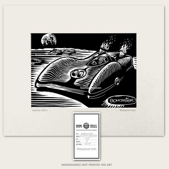 mooneyes bonneville racer moonliner art by bomonster