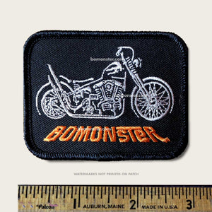 bomonste patch of harley chopper motorcycle