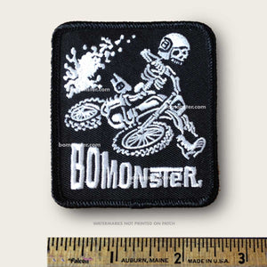 bomonster skeleton dirt bike rider patch