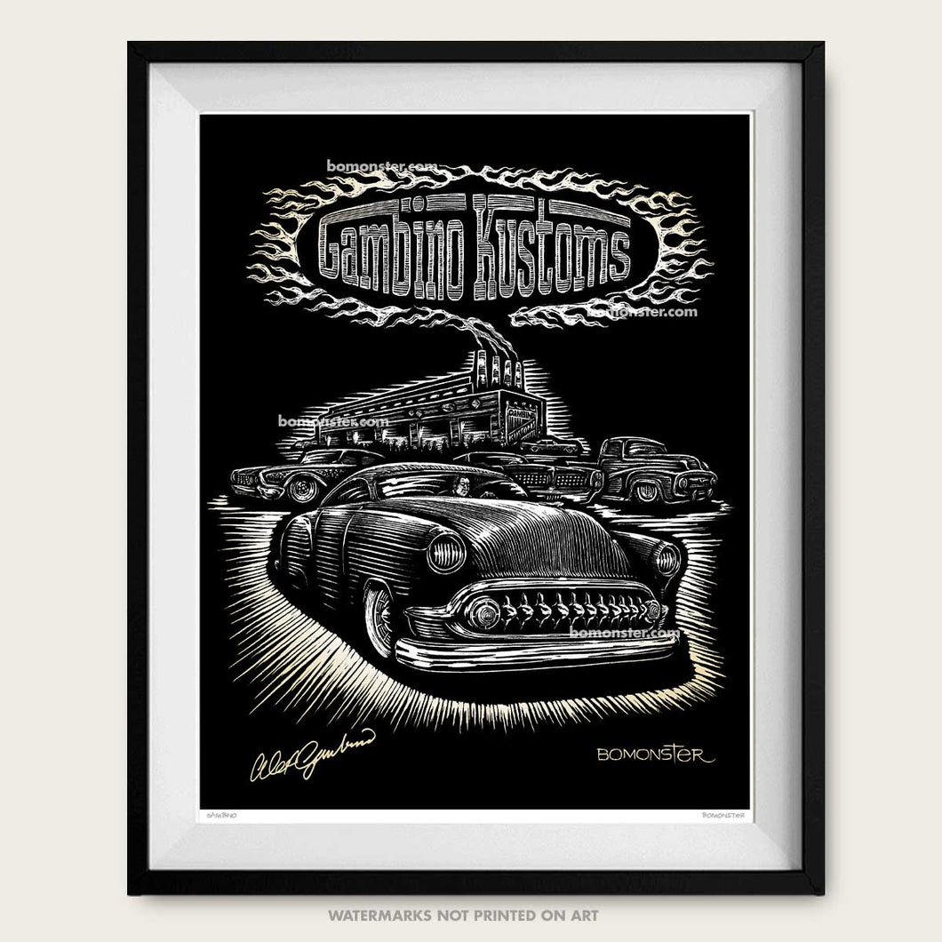 bomonster custom car art of alex gambino's custom shop